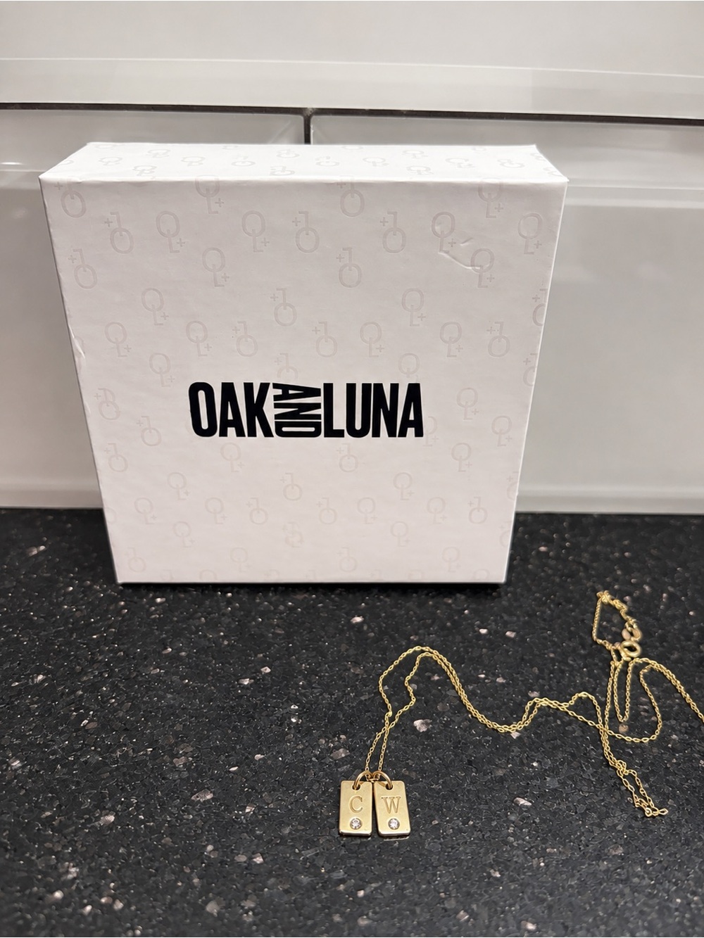Gold Initial Pendant Necklace - C W